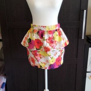 Peplum Floral Skirt
